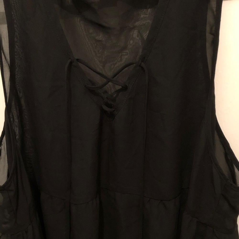 BONGO Black Sheer Top or Beach Coverup - Picture 2 of 4